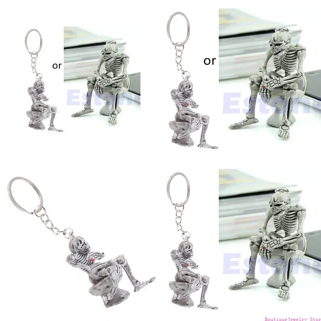 E1PE Fashion for Creative Toilet Purse Bag Rubber KeyChain Keyring Gift for Ke