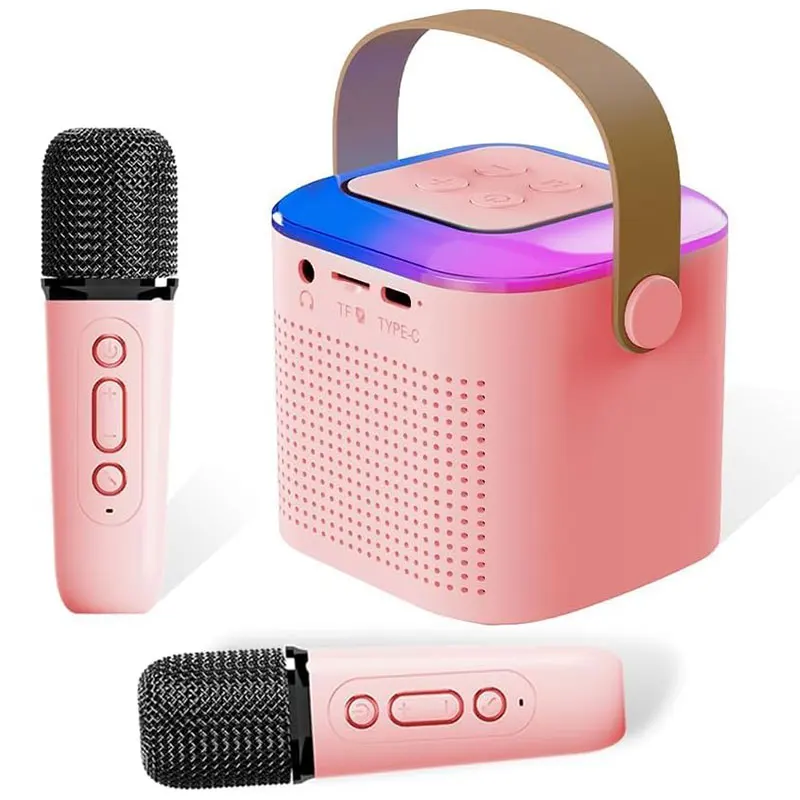 Wireless Karaoke 2 Microphones Bluetooth Mini Speaker BT Party Portable Karoke Machine Mic Altavoz Con Microfono With Sound Box