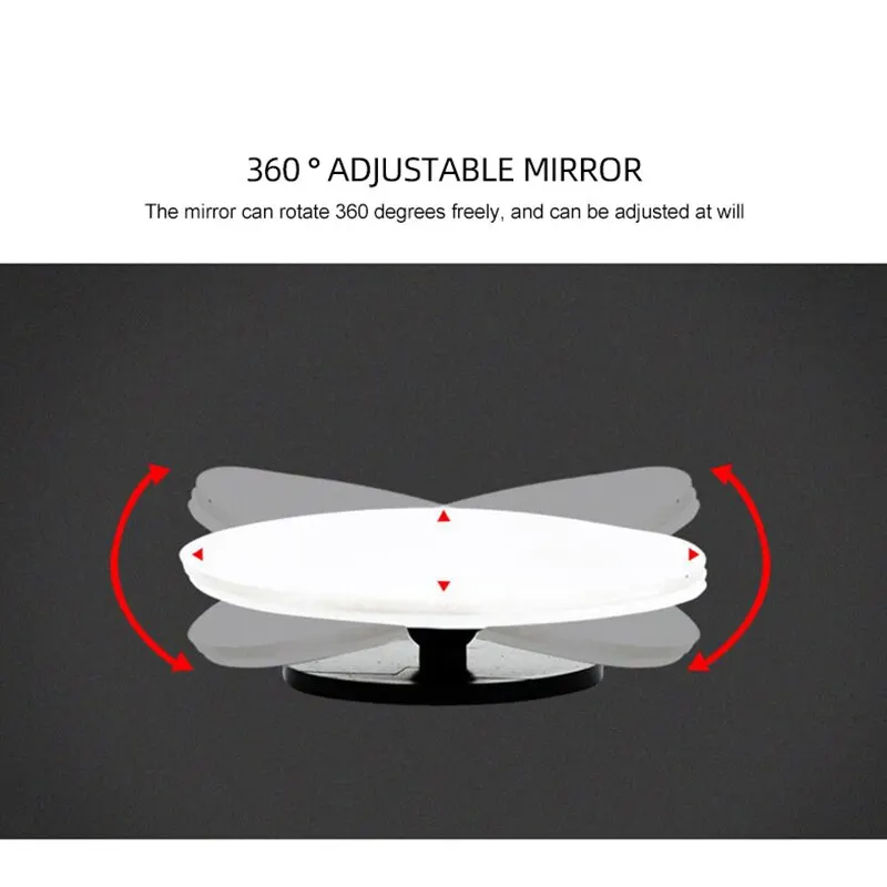 Rétroviseur Convexe à Cadre Rond pour Angle Mort, Accessoire de Sécurité pour la Conduite, Grand Angle, Résistant à 360, Réglable, Transparent, 2