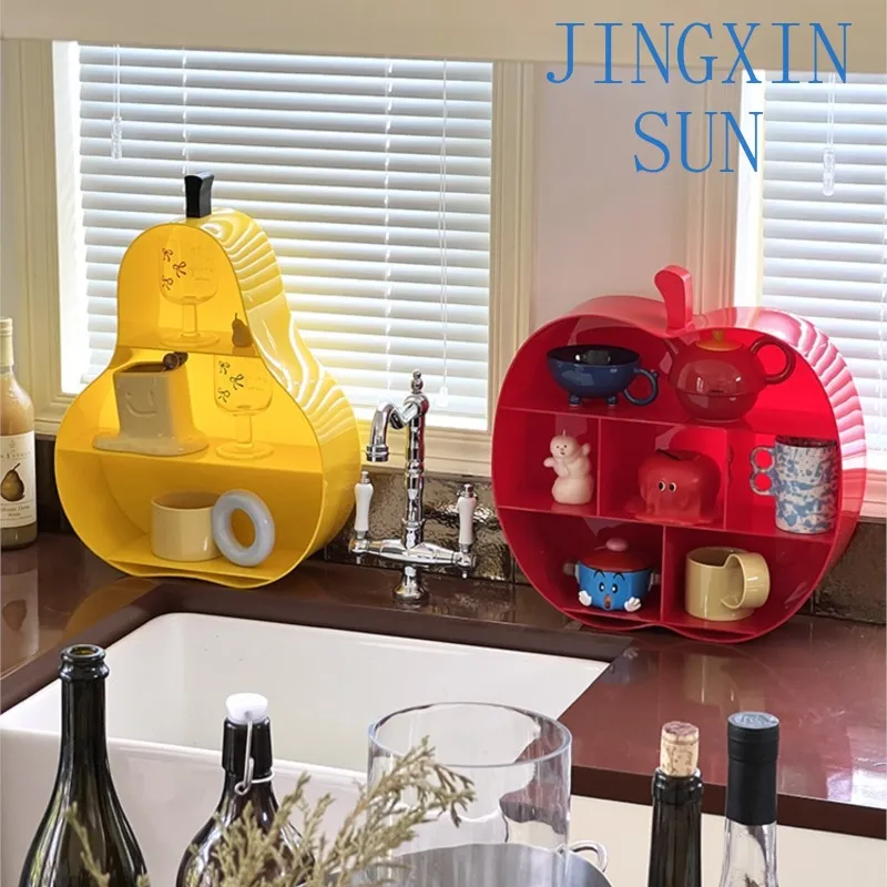 Original Apple Pear Acrylic Shelf Cup Aromatherapy Blind Box Figurine Storage Display Home Decor Storage