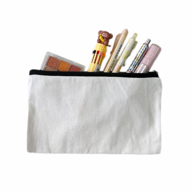 10pcs/lot Canvas Zipper Bag Jewelry Cosmetic Packaging Bags Coin Headphone Storage Bag Pencil Case Small Stationery Bag