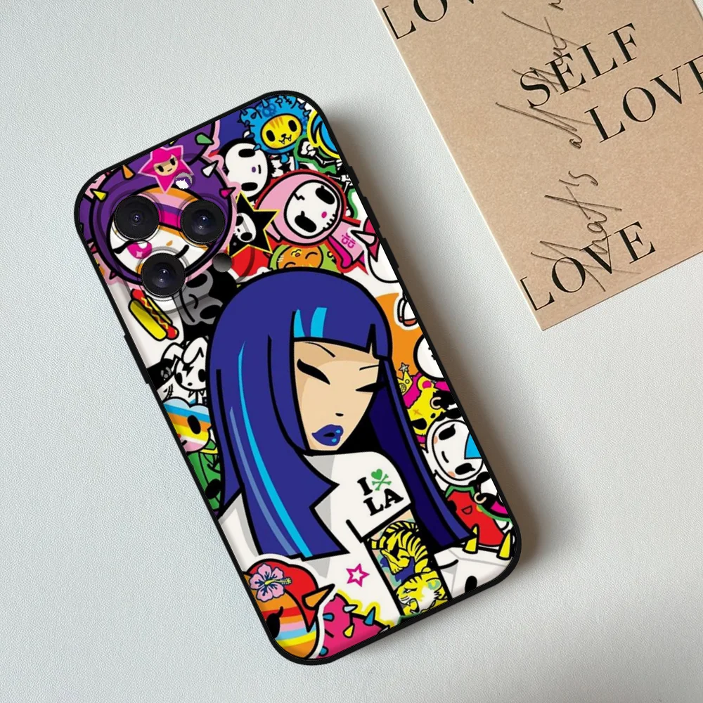 Japan Tokidokis Phone Case For Iphone 16 15 11 13 14 Pro Max 7 8 Plus X Xr Xs Max 12mini Black Shell Cover Case