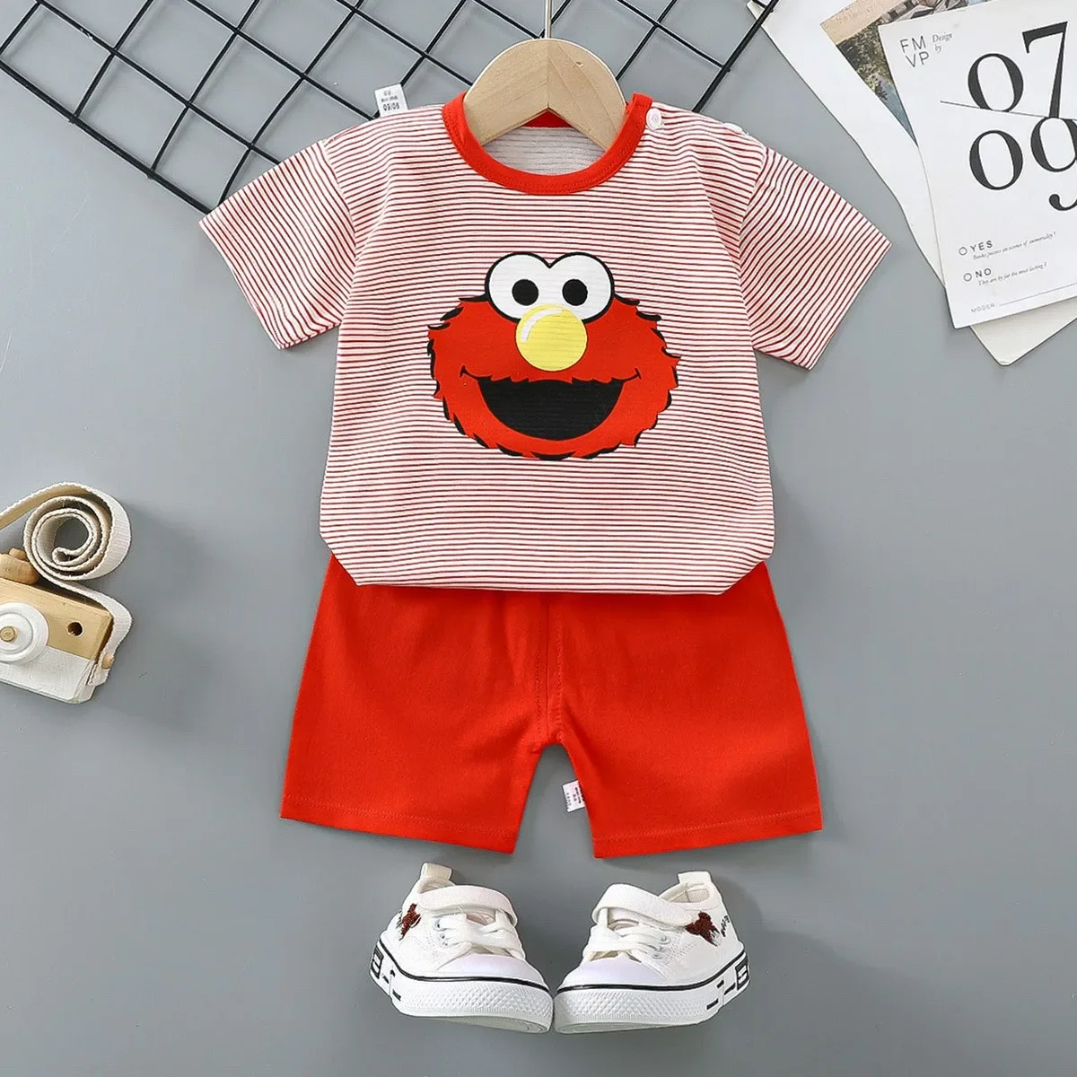 

New Kids Cartoon T-shirt Shorts Set for Boys and Girls, Toddler Casual Clothing Tracksuits