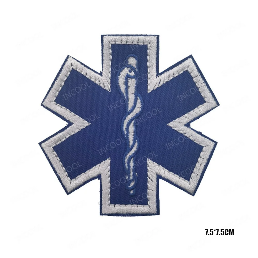 Paramedic EMT EMS Emergency Rescue Patch MED Medic Medical Blue Patches Chevron Strip Armband Shoulder Appliqued