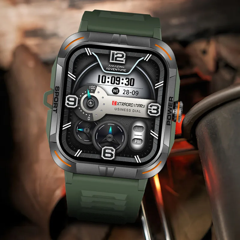 Gejian masculino 5.1 bluetooth chamada relógio inteligente freqüência cardíaca monitoramento do sono ip67 à prova dip67 água construído na lanterna relógio inteligente masculino