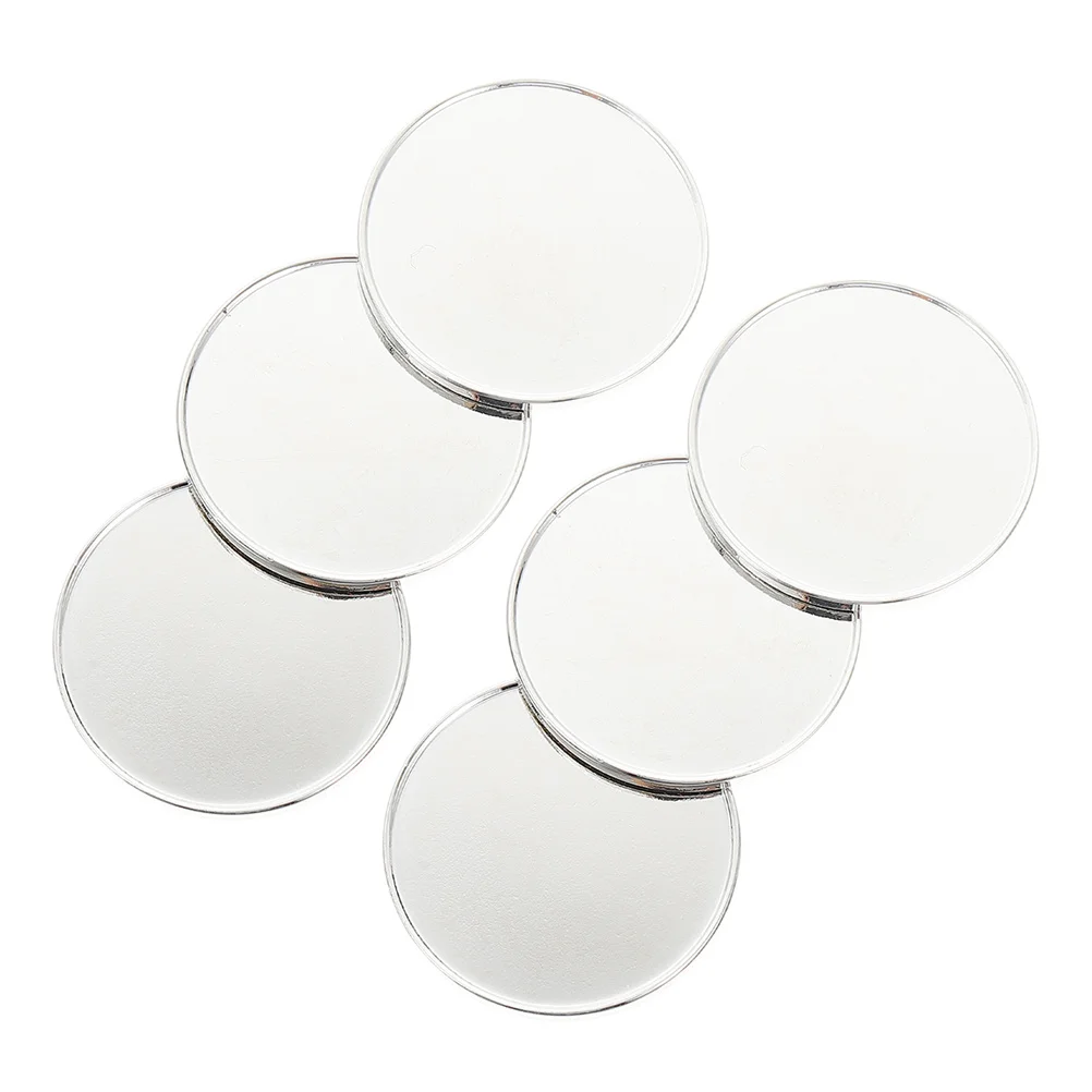 

6Pcs Golf Ball Marker Round Flat Position Marking Discs 25Mm Silver Tone Convenient Ball Alignment Tool for Men Women