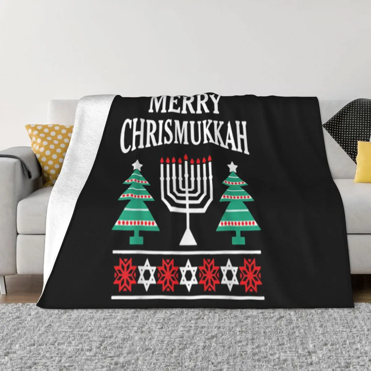 Awesome Christmas Hanukkah Merry Chrismukkah Cheap Price Basic Humour Harajuku Rock Low Price Throw Blanket