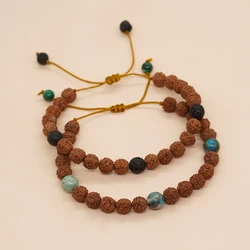 Go2boho Rudraksha Bead Friendship Bracelets For Women Men unisexs Jewelry Energy Healing Gemstones Mala Gift