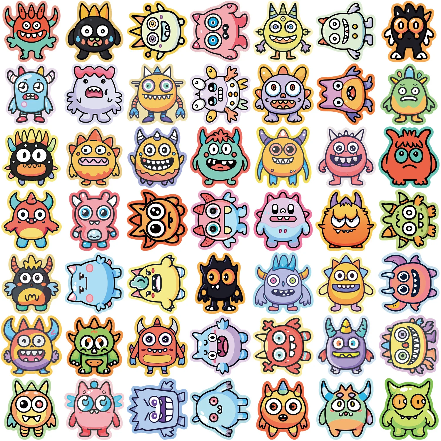 Pegatinas monstruos niños – Pack 50 uds. resistente agua diseño variados - imagen 4
