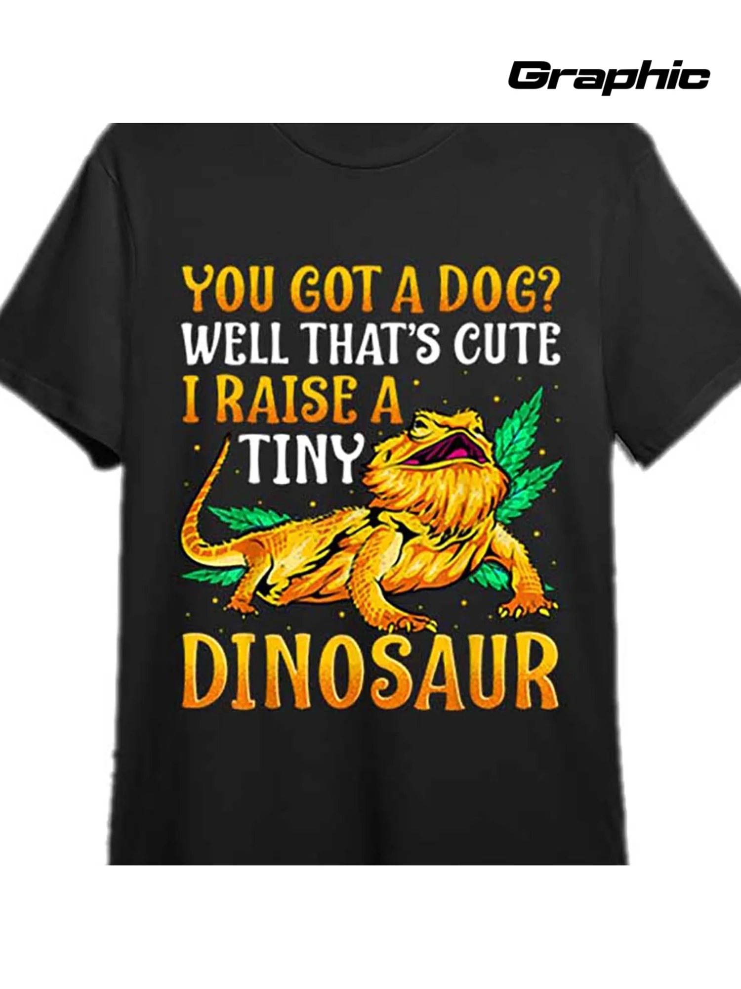 Bearded Dragon Graphic T-Shirt 100% Cotton O-Neck Short Sleeve Summer Casual Mens T-shirt Streetwear