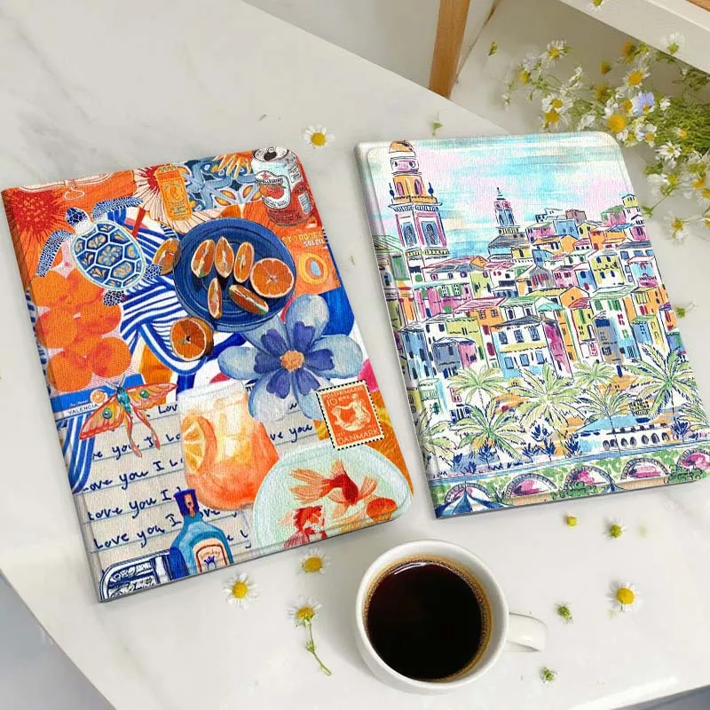 

Чехол для планшета с мультяшным оранжевым рисунком для Huawei Honor MatePad MediaPad Air 5 6 7 11 V6 V7 V8 V9 X9 X8 T10 T10s C5e T5, подарок