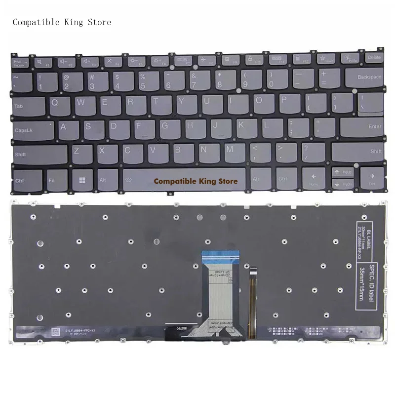 d Gray Color For Lenovo Yoga 7 14 ARP8 Yoga 7 14 IRL8  Slim 5 14ABR8 New US Keyboard