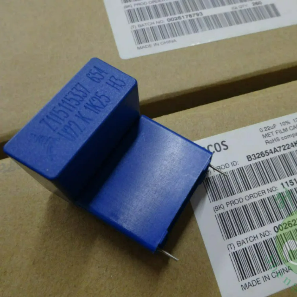 

EPCOS 0.22uf/1250V 220nf u22 224 Brand New 28mm Film Capacitor B32654A7224K