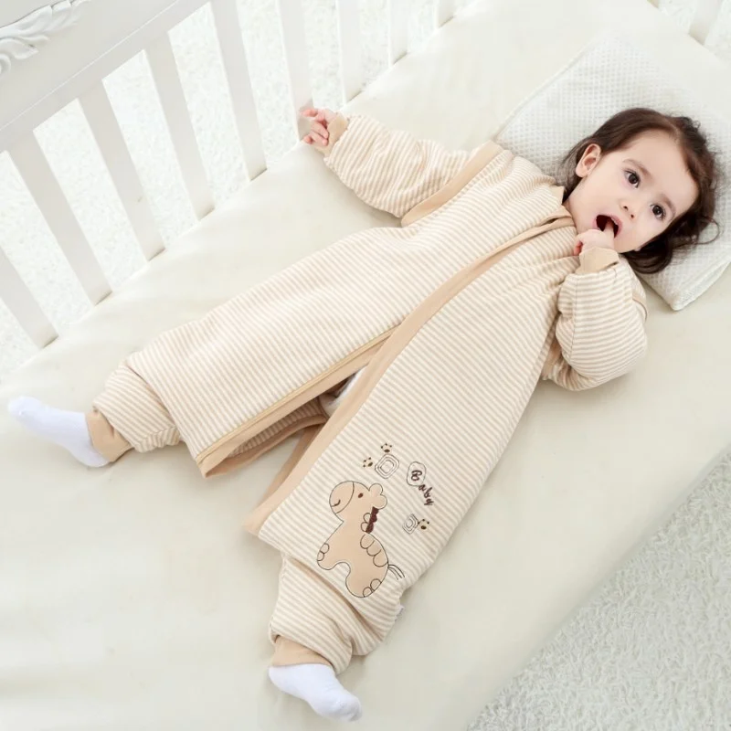 Children Romper Jumpsuit Legs Baby Sleep Sac Infant Clothing Thick Slaapzak Cotton Warm Autumn Winter Quilt Sleeping Bag Newborn