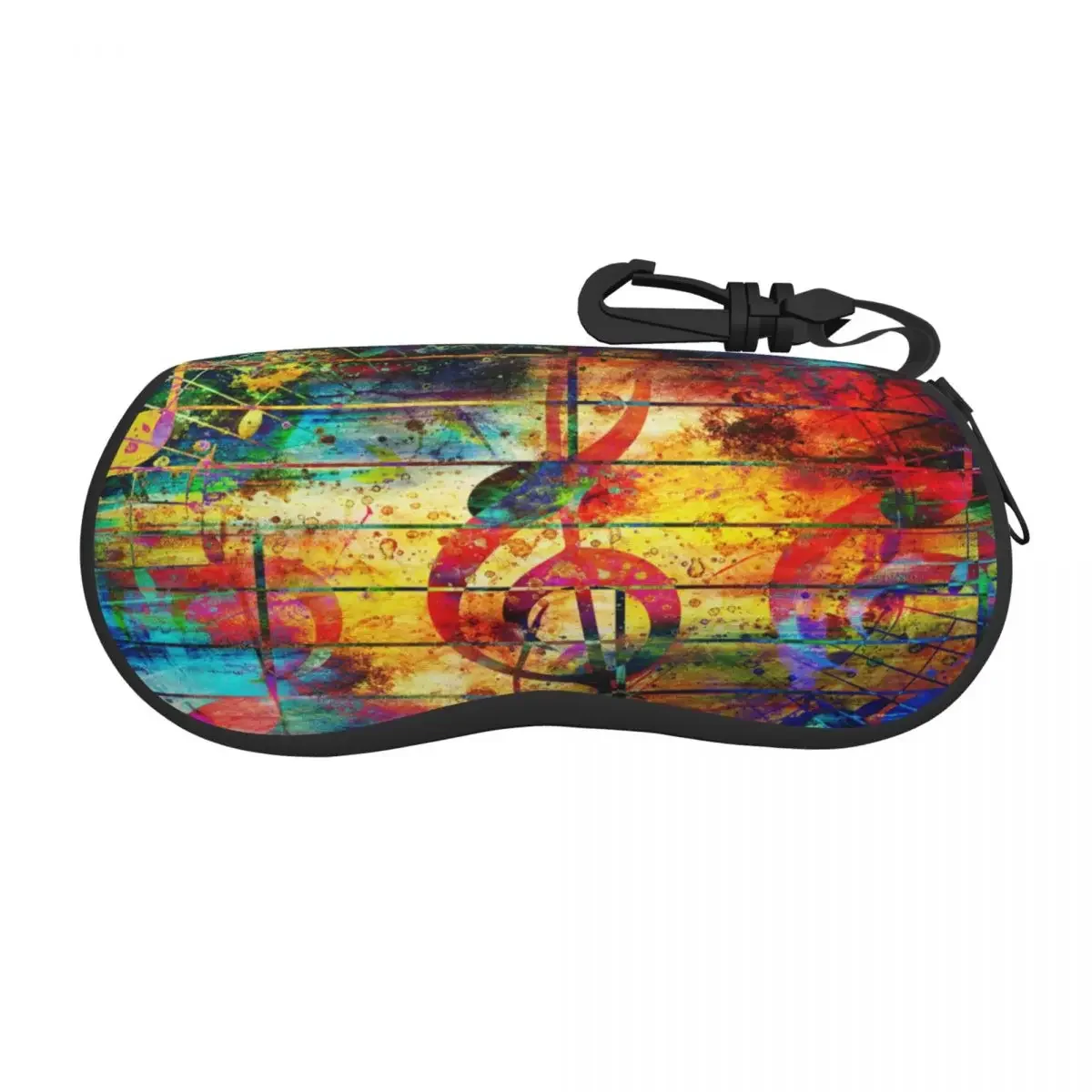 Unisex Glasses Bag Protective Case Abstract Colorful Music Notes And Violin Clef Portable Sunglasses Box Reading Eyeglasses Box