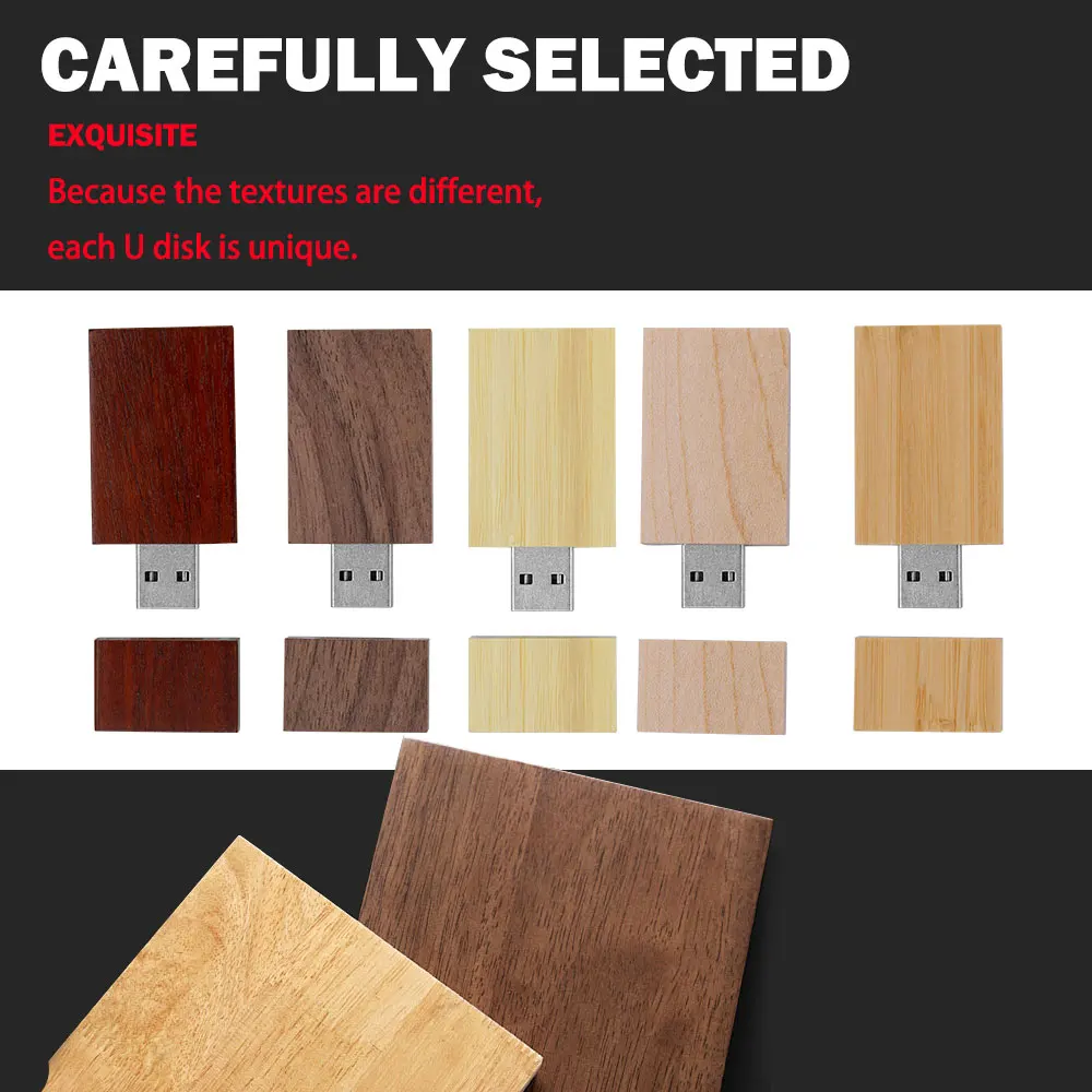 10pcs/Lot (Free LOGO) USB Flash Drive Wooden Pendrive 3.0 4GB 8GB 16GB 32GB 64GB 128GB Memory Stick Wedding Gift High Speed USB