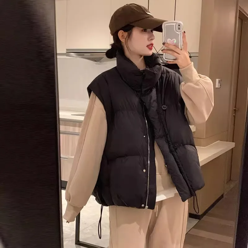 Sli Gilet in cotone da donna 2025 Autunno Inverno New Faion Capispalla Design Trendy oulder Pad Jaet Cappotto Cerniera Sle