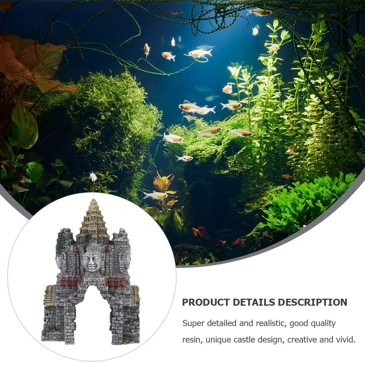 

Fish Tank Buddha Resin Aquarium Ornament Creative Simulation Craft Land Decoration Durable Safe Aquarium Decoration