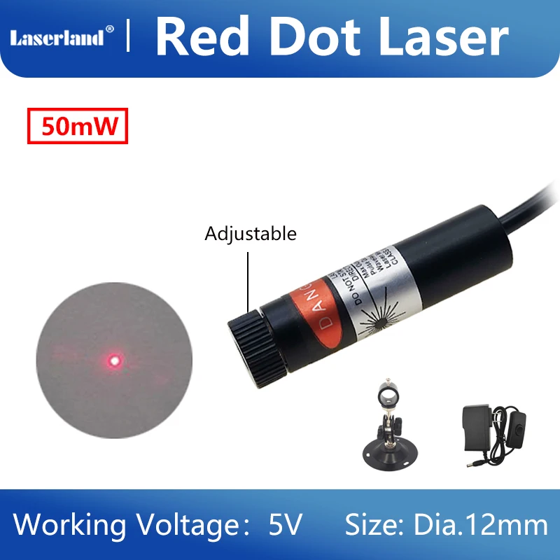 12Mm 650nm 5Mw 50Mw Rode Laser Punt Punt Projector Focussable Diode Module Locater