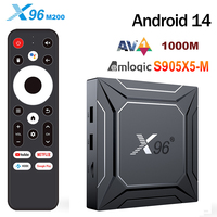 X96 M200 Android 14 Amlogic S905X5M Smart TV BOX 4GB 64GB 1000M AV1 BT TVBOX 2.4G&5G Dual Wifi 4G32G DDR4 Set Top Box