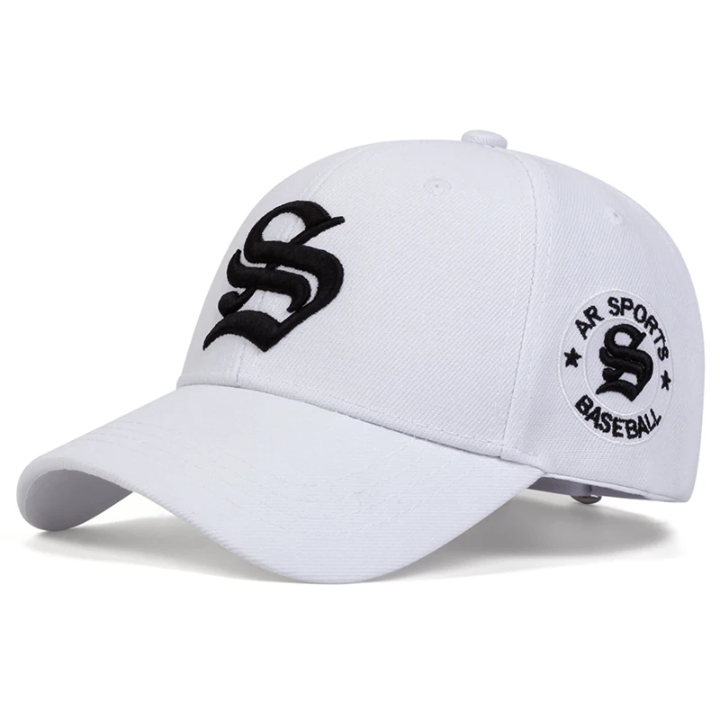 Unisex Gothic S Letter Embroidery Side AR SPORT Baseball Caps Spring Autumn Outdoor Adjustable Casual Hats Sunscreen Hat