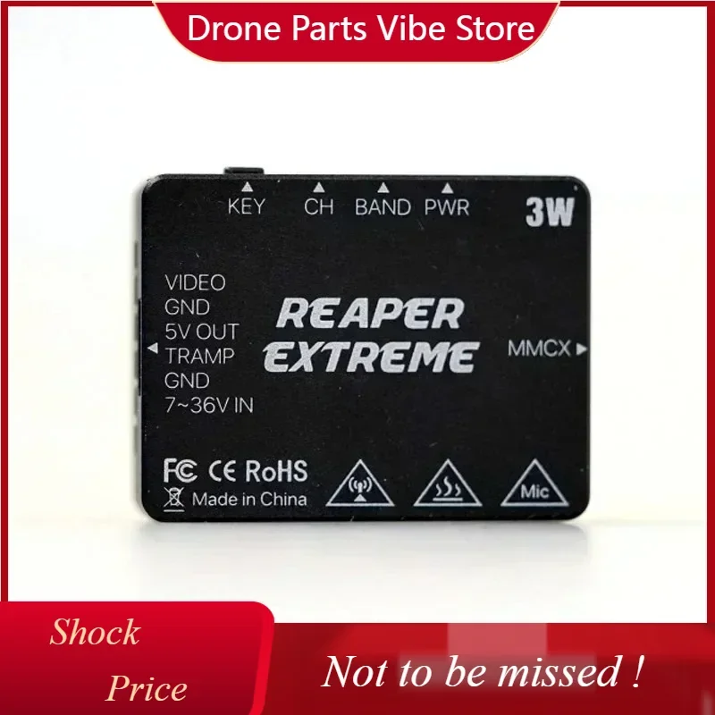 

DP FOXEER 5.8G Reaper Extreme 3W 72CH VTX 25mW/200mW/500mW/1.5W/3W Adjustable for Long Range RC FPV Drone