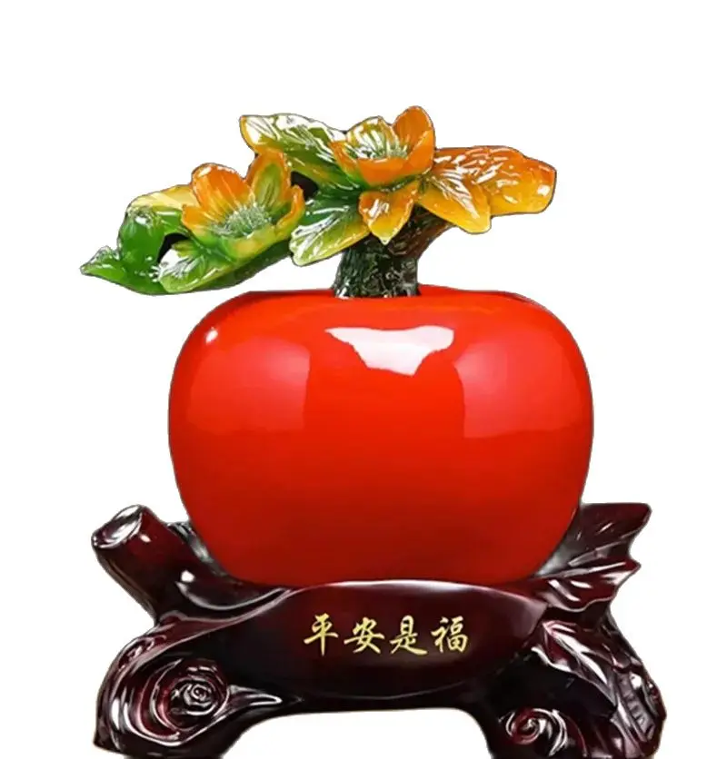 

2024 new Foil Apple Creative New Year Gift Home Furnishing Decoration Feng Shui Apple's statue home decor Christmas present