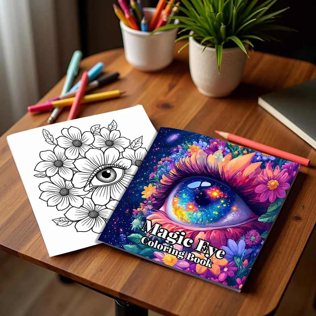 Magic Eye Coloring Book 24 Pages Adult Picture Book Creative Relaxation Ideal Gift For Children's Holiday Birthday Party