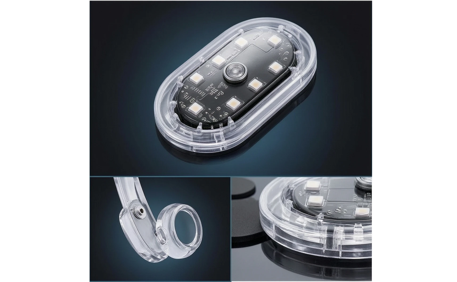 4 Pieces Car Ambient Light with Controller Adhesive Interior Ambient Lighting Kit LED Light Kit Dynamic Modes for Drivers