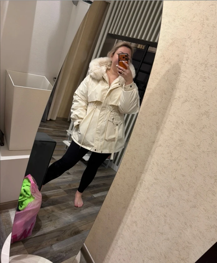 Detachable Pai Overcomes Women's Winter 2026 New Casual Down Cotton Thicken Hooded Coat Female loose Warm Wool Overcoat