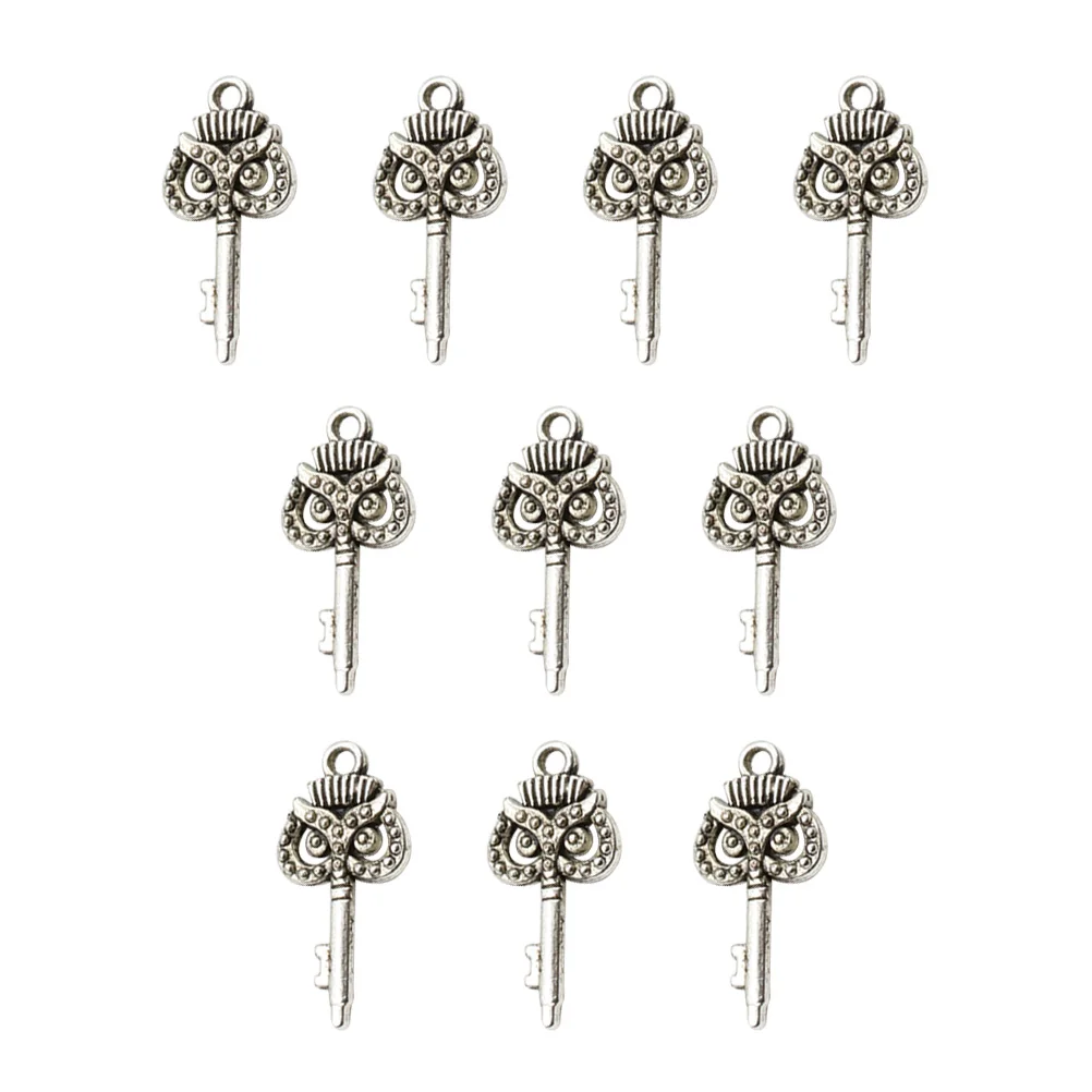

10Pcs Owl Key Pendants Alloy Charms DIY Jewelry Making Accessory for Necklace Bracelet Gifts Owl Pendant for Jewelry Making