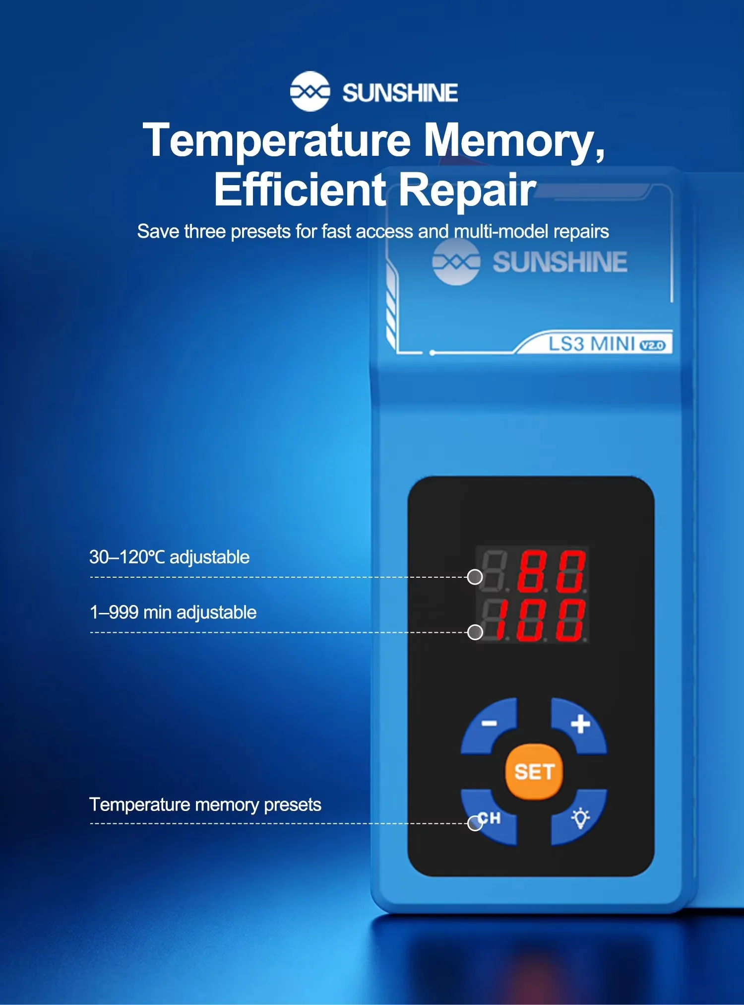 SUNSHINE LS3 Mini V2.0 Screen Remover Heating Stage Separator Pad for Mobile Phone LCD Separation Pad Disassembly Repair Tools