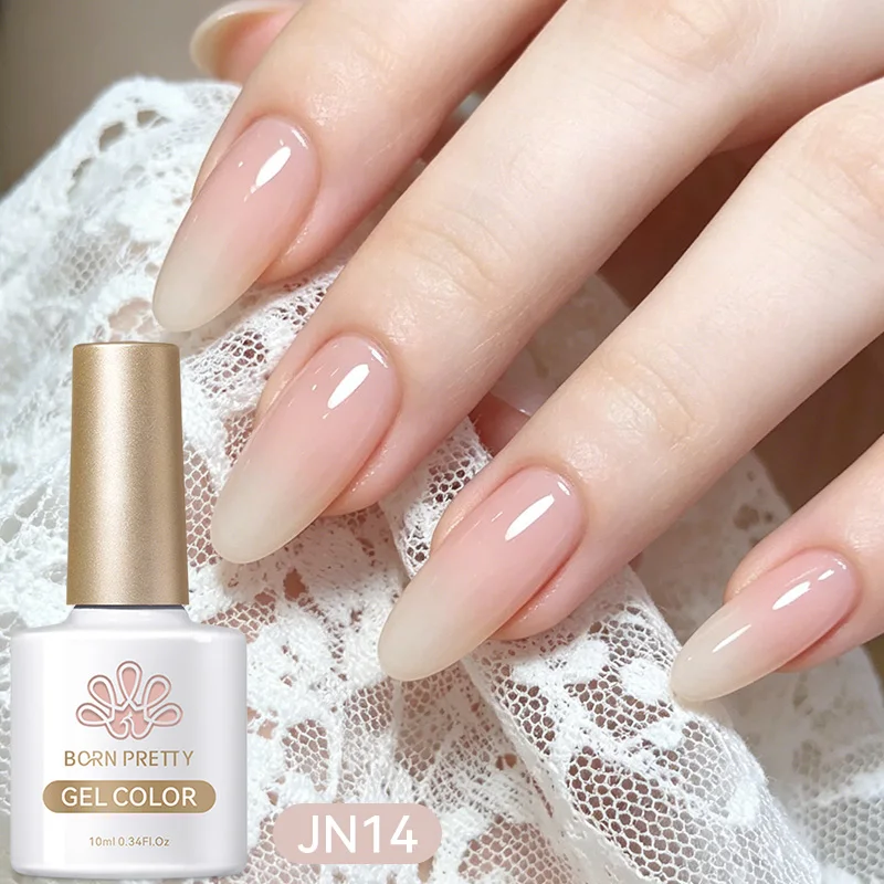 BORN PRETTY 10ml Blush Jelly Ice Transparenter Nude Pink Gel Nagellack UV LED Soak-Off für Zuhause DIY Salon Nagelkunst Maniküre – Detail 6