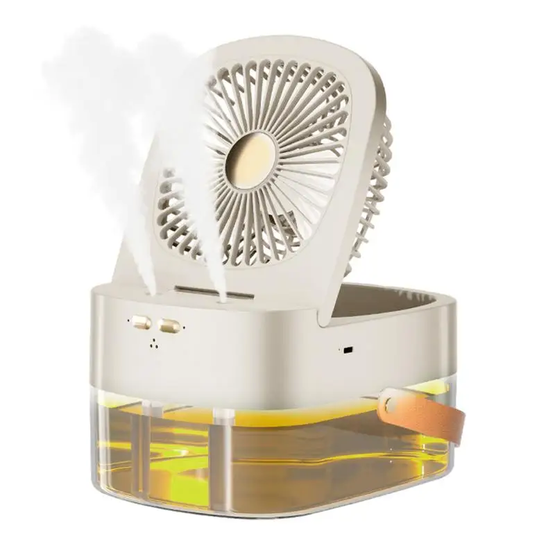 

Spraying Mist Fan Table Misting Water Fan Portable Outdoors Mister Desk Electric Spray Water Fan With Atmosphere Light For Work