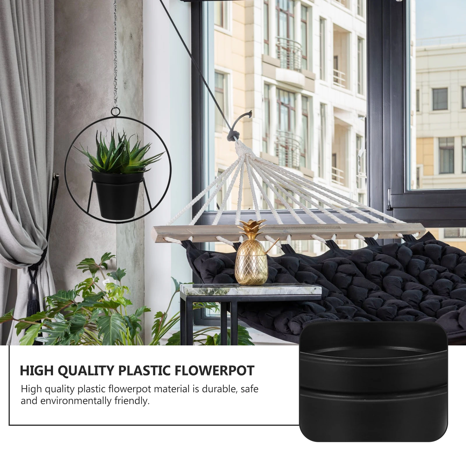 

Hanging Flower Pot Iron Wall Planter For Home Garden Decor Modern Ceiling Hanging Planter Outdoor Indoor Black