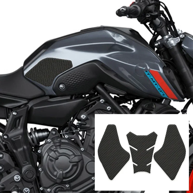 For Yamaha mt07 MT-07 2023 motorcycle anti slip fuel oil tank pad side knee grip decal protector water proof Sticke 3D