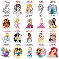 Disney Princess Printed Planar Resin Flatback for Hairbows, DIY Craft Supplies Decoration, 30Pcs Lot