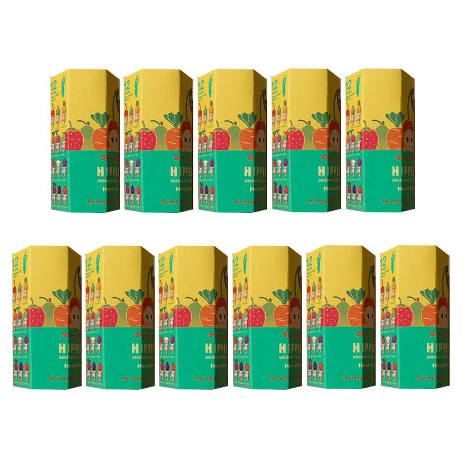 1-12 Stück Obst-Gemüse-Kopf Mini Liegende Puppe Blind Box Niedliche Bildschirm-Figuren Desktop-Auto-Ornament Sammlerstück Spielzeug Geburtstagsgeschenk