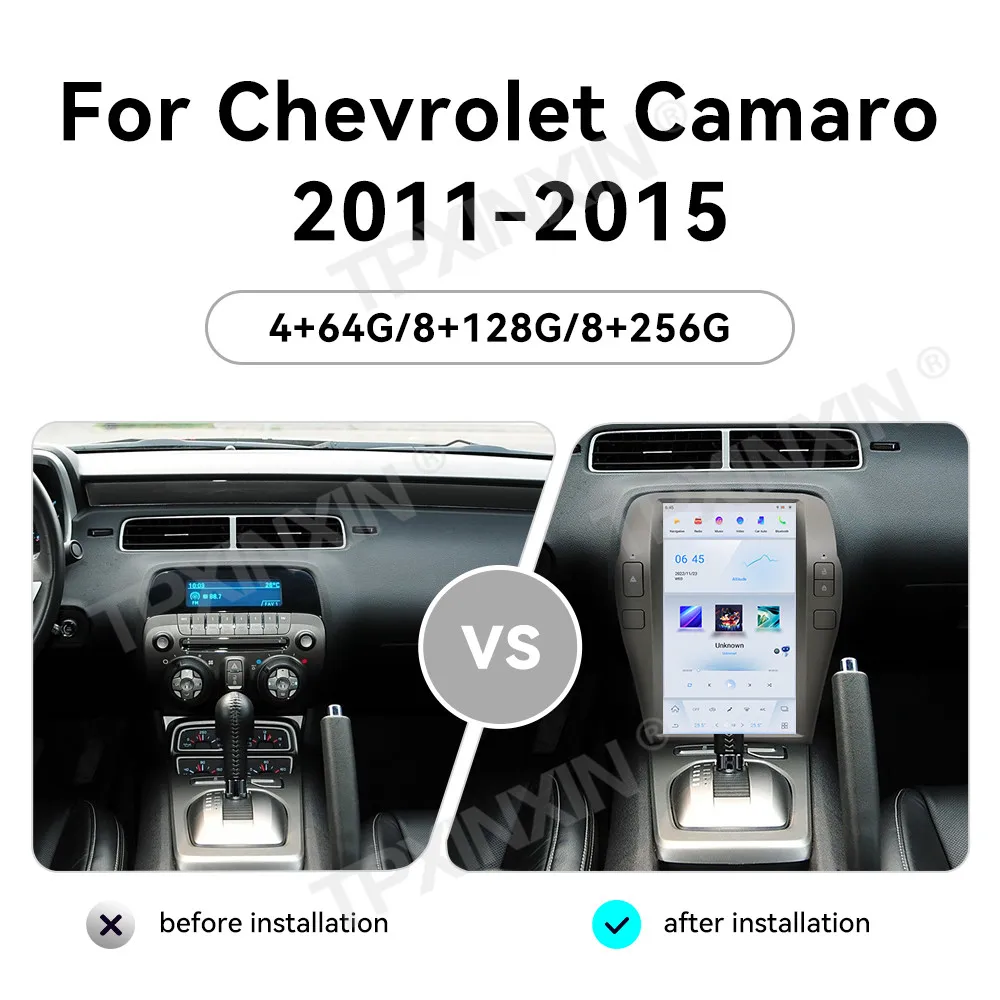 12.1 بوصة لسيارة شيفروليه كامارو 2010 - 2015 شاشة تسلا على طراز السيارة نظام تحديد المواقع والملاحة الوسائط المتعددة وحدة رأس ستيريو راديو تلقائي أندرويد