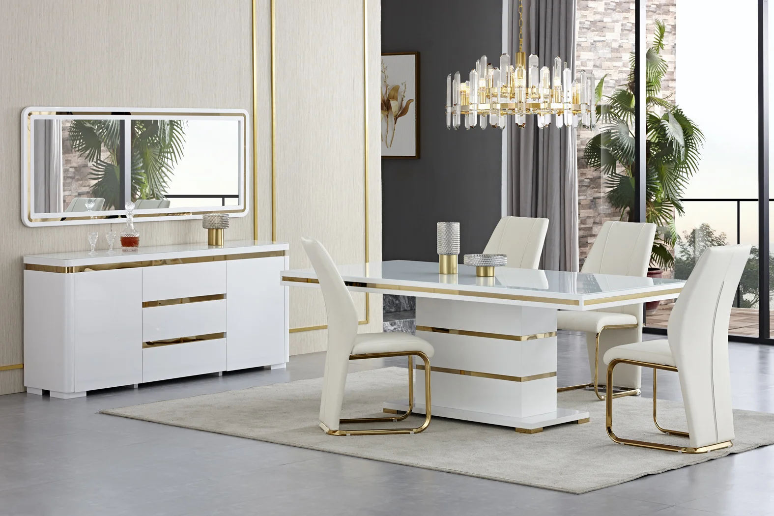 オーク材の狭いカフェチェアとテーブル,長いパティオセット,リビングルーム,伝統的なルームスイート,豪華なテーブル,150cm,6,7