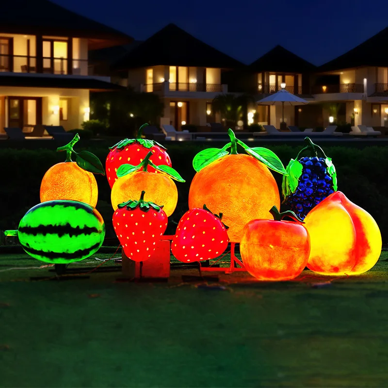 Luminous simulation fruit and vegetable fiberglass sculpture outdoor garden landscape farm resort landscape decoration sketch