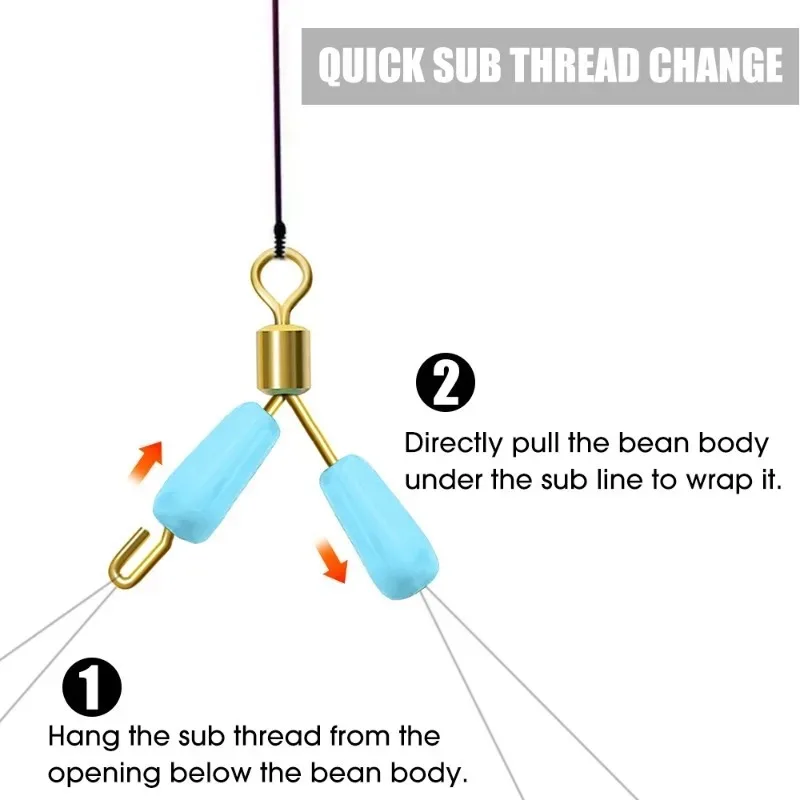 Double Hooks Contactor Device Subline Anti-winding Bifurcation Separator Splitter Space Bean Fishing Line Swivel Tying Tool