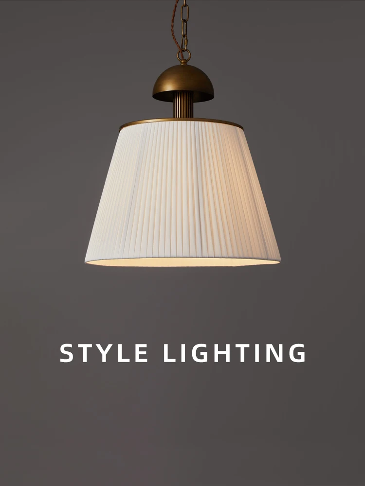 

wind master bedroom bedside small chandelier Japanese pleated fabric B & B Internet celebrity single head bar restaura