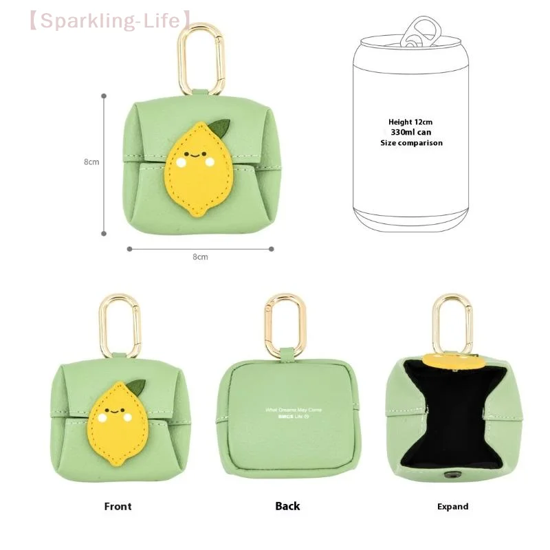 【JYA1】Cute Cartoon Earphone Bag Pendant Microfiber Leather Mini Lipstick Storage Bag Coin Purse Multipurpose Wallet