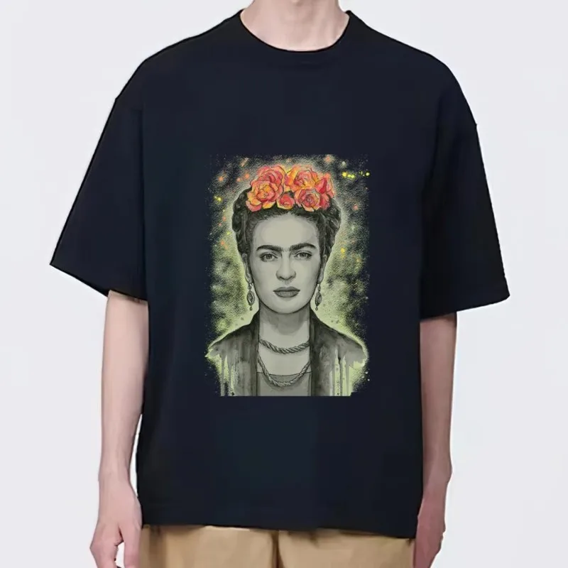 F-Frida Kahlos Art T Shirt Men Couple Combination Clothes Short Sleeve Collar Fashion woman Cotton