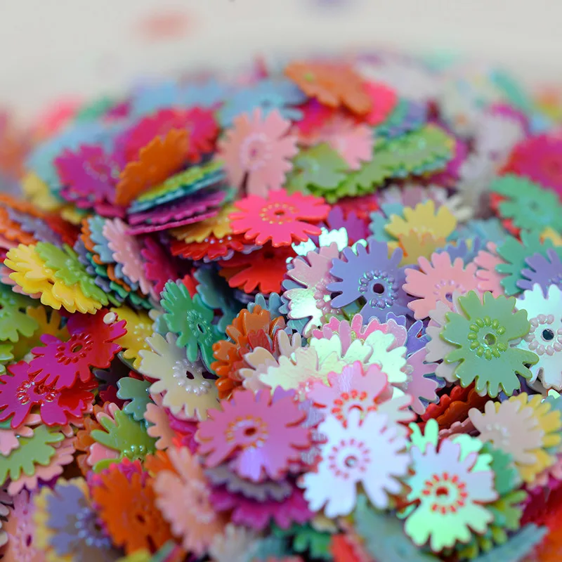 10g Paillettes Daisy Flower Loose Sequins For Crafts Lentejuelas Garment Sewing Accessories DIY Confetti Scrapbook Decor 10mm