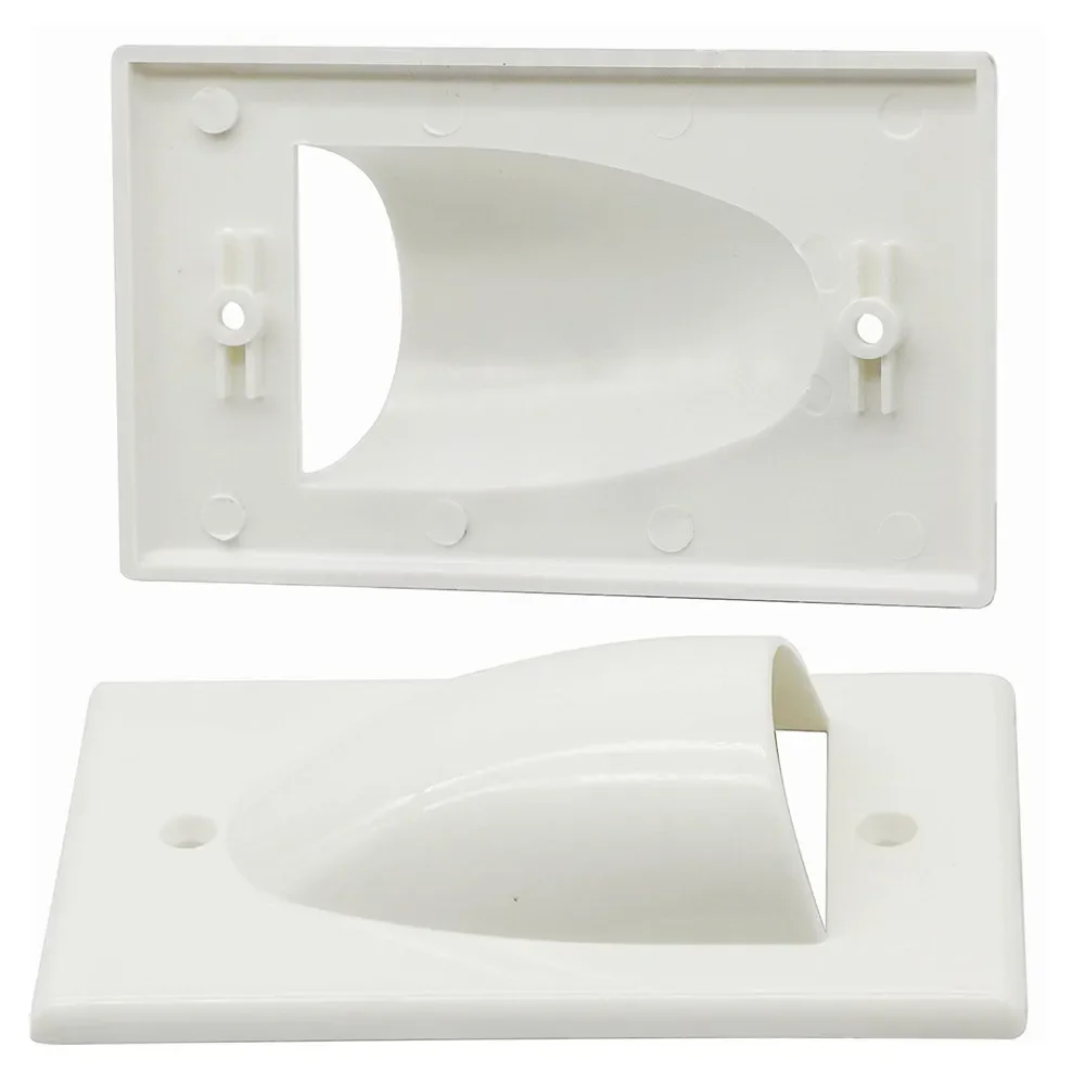 Single Gang Recessed Low Voltage Cable Wall Plate Internal Management Recessed Audio VideoCable Pass Through Wall Plate 70*115mm