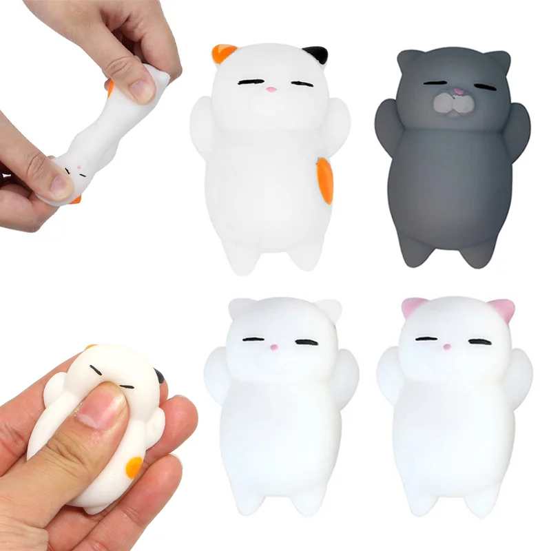 

4/2pcs Funny Cute Anti-stress Toys Squeeze Toys Cartoon Cat Stress Relief Toy Gifts Gag Novelty Toys For Children Squishy Toys