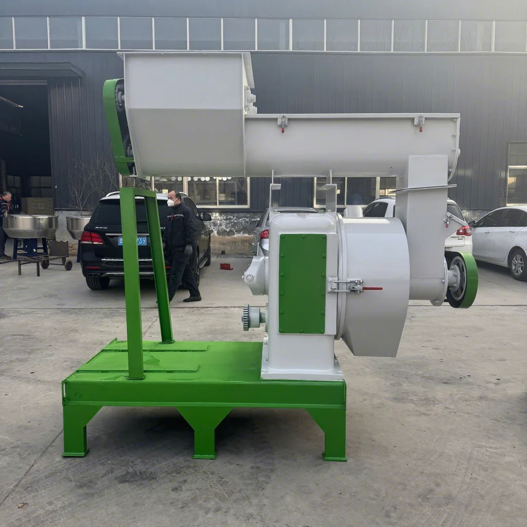 Model 420 Cattle Sheep Feed Pellet Line Complete Set Straw Feed Pellet Equipment Poultry Breeding Corn Granulator