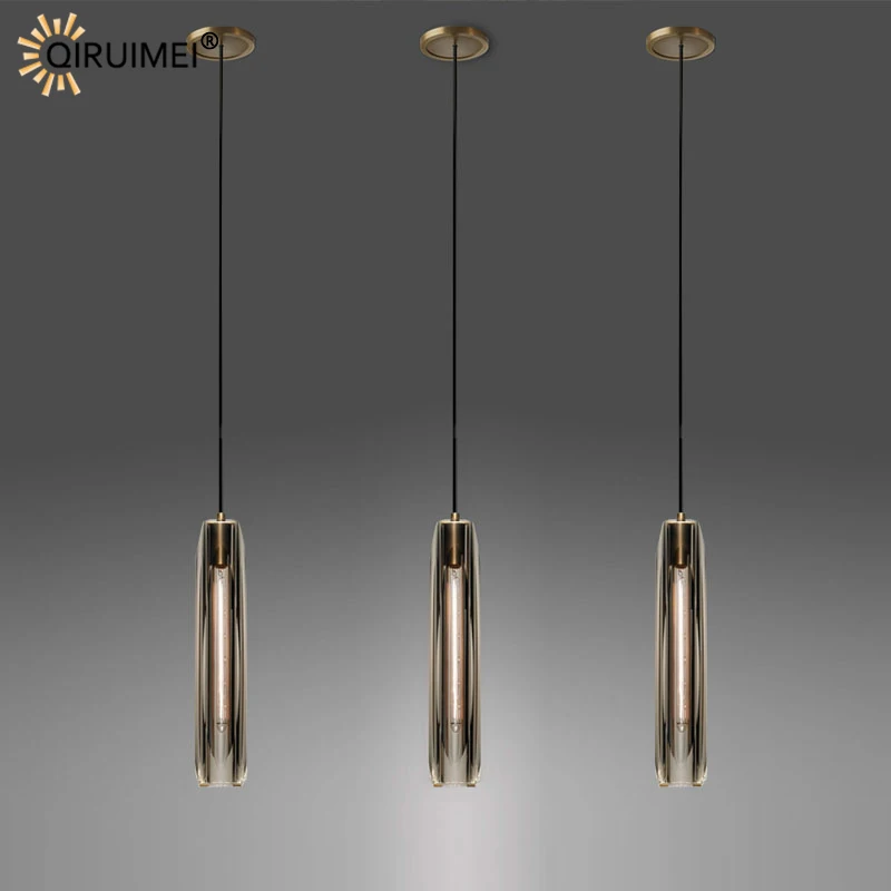 Lampe LED suspendue en verre au design nordique moderne, luminaire décoratif d'intérieur, idéal pour un salon, une salle à manger, une salle d'étude, une chambre à coucher, une table de chevet ou un Bar